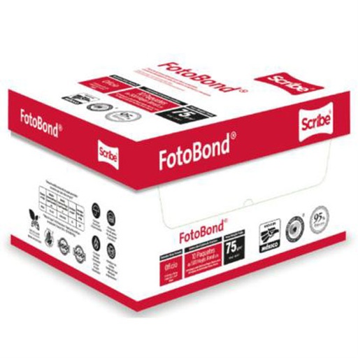 [BL95] Caja de papel bond Fotobond Scribe tamaño carta 95% de blancura 75gr.