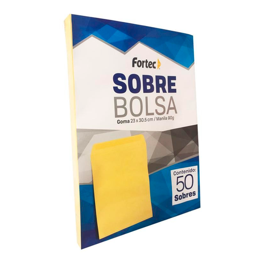 [KYM-SOB-MACTAE] Sobres Manila Carta 23×30.5 cm Solapa Engomada, Paquete De 50 Pzs.