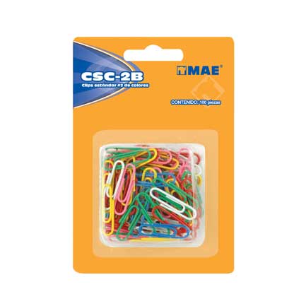 [CSC-2B] CLIP MAE ESTANDAR BLISTER DE COLORES C/100 PIEZAS