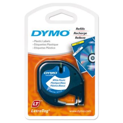 [91331] Cinta Etiquetadora Dymo Letratag Negro Sobre Blanco Plastico