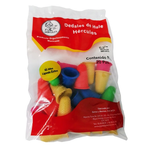 [HER-DED-COL11] Ddedal Hercules de hule no. 11 colores surtidos. bolsa con 20 piezas