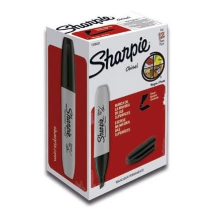 [1939487] Marcador Permanente Sharpie Chisel Color Negro C/12
