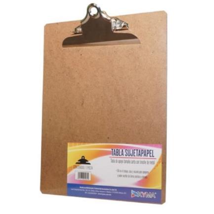 [TABAGA-MACM-CTA] Tabla Agarrapapel Kyma de Madera (Macocel) Tamaño Carta con Broche Mariposa