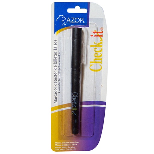 [AZO-MAR-3210] Marcador para billetes Signal Checkit punta cincel 4 mm sin color blíster 1 pza