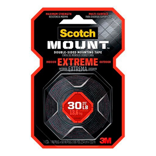 [P3M-ADS-414H] Cinta montaje extrema 25.4mm x 1.52mt uso interno y externo