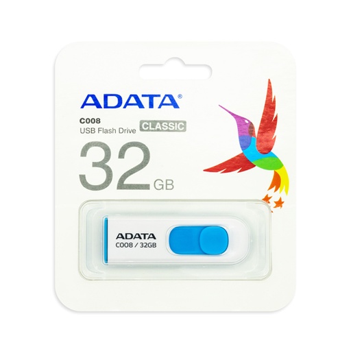 [ME-ADA-32GC008B] Memoria Flash Adata C008 32GB USB 2.0 Blanco/Azul