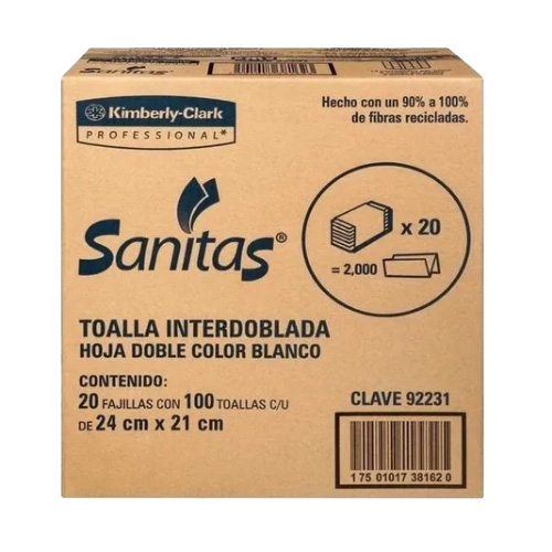 [SANITAS-000] Sanitas toallas interdobladas 20 paquetes (92231) KC
