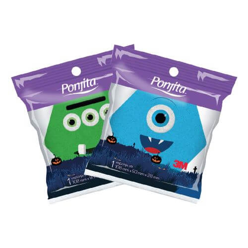 [FPRE-0020-0] Esponja infantil con dibujo de monstruos ponjita 3M