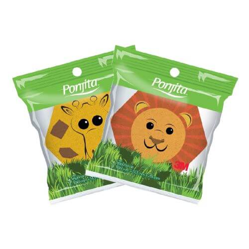 [FPRE-0020] Esponja infantil ponjita con dibujo de animales 3M
