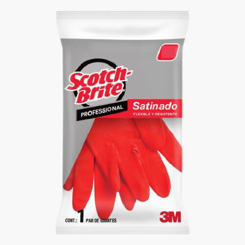 [F3M-0119-00 - 3M ID ME400000589] Guantes Scotch-Brite Satinados-rojo 3M