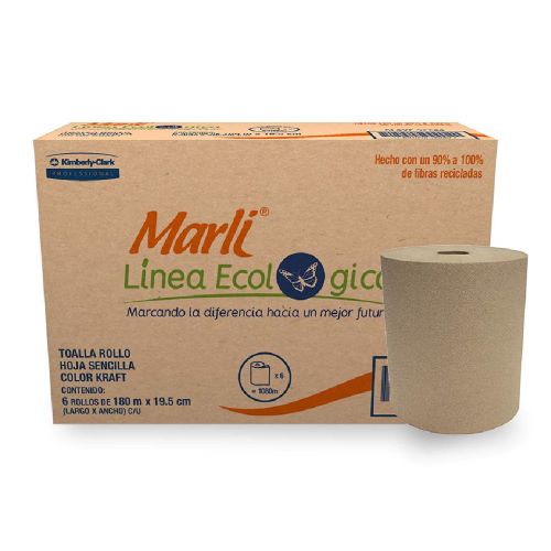 [MARLI-01-01] Toalla para manos Marli Ecológica (92244) 6 rollos KC