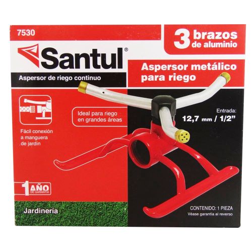 [PSAT-1890-16] Aspersor metálico giratorio de 3 brazos de Santul (7530)