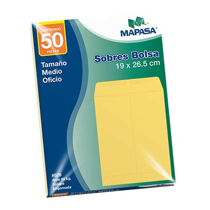 [IA0194] Sobre bolsa Mapasa 1/2 oficio ante 60KG 10 bolsas C/50