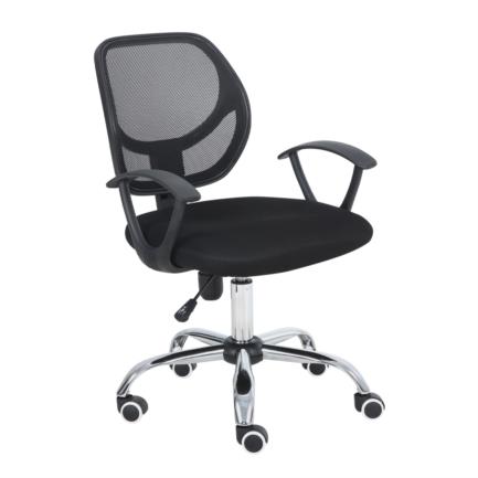 [NE-650S] Silla Secretarial Nextep de Altura Ajustable Tela Negra Base Giratoria