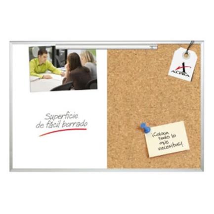 [6182] Pizarron Alfra mixto blanco/corcho 90X120 con sujeta documen