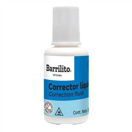 [CL12] Corrector Líquido Barrilito Bote 12ml 1 Pza