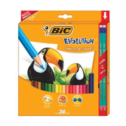 [511154] Colores BIC Evolution Mina 3mm Estuche C/24 Pzas