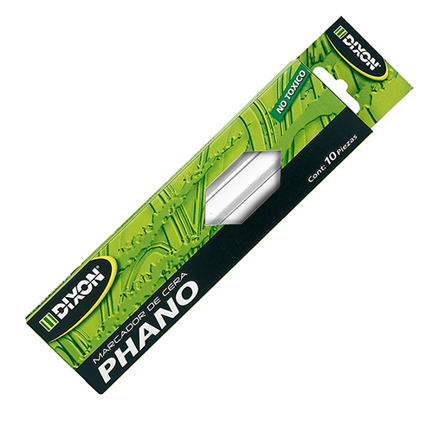 [2081] Marcador de Cera Dixon Phano Blanco Caja c/10 piezas
