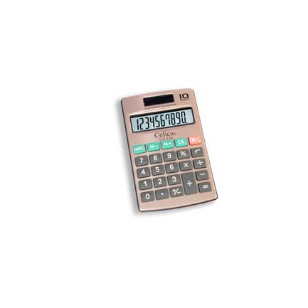 [CA-136] Calculadora Celica bolsillo 10 dig dual cubierta metalica