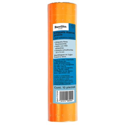 [ET2212N] Etiqueta Naranja Barrilito Precio 22x12mm Rollo C/550 Etiquetas