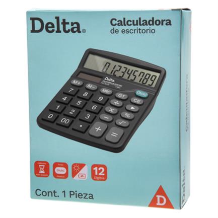 [7806CDE] Calculadora Barrilito Delta Escritorio 12 Dígitos 13.2x11 cm Batería de Botón