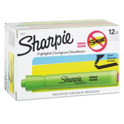 [25026B] Resaltador Sharpie Tank Color Verde c/12 piezas