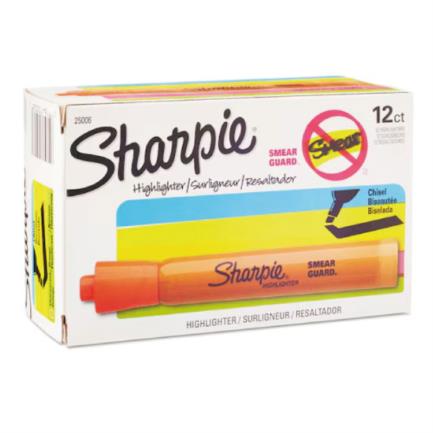 [25006B] Resaltador Sharpie Tank Color Naranja c/12 piezas