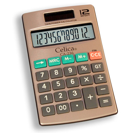 [CA-236] Calculadora Celica bolsillo 12 digitos dual+cartera