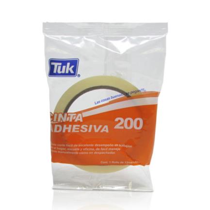 [200 12X65] Cinta Adhesiva Tuk 200 Transparente 12mmx65m