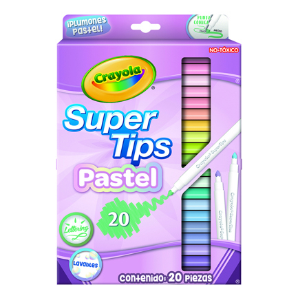 [589021M000] Plumones Crayola SuperTips Pastel con 20 piezas
