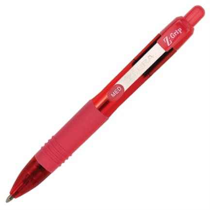 [7907-02] Bolígrafo Zebra Mini Z-Grip Retráctil Punto Mediano 1.0mm Color Rojo C/12 Pzas
