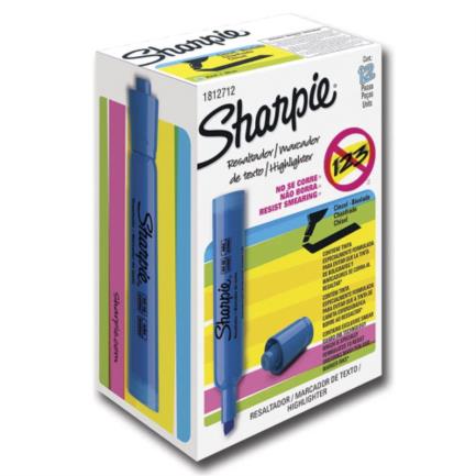 [25010B] Resaltador Sharpie Color Azul C/12 Pzas