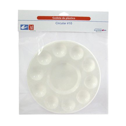 [11592] Godete Rodin de Plástico Circular 10 Cavidades para Pinturas o Barnices de Agua