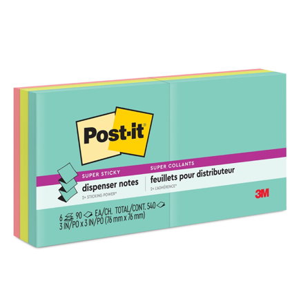 [R330-6SSMIA] Notas Adhesivas 3M Post-It Pop Up Miami 3x3 / Colores surtidos C/6 block C/90 hjs