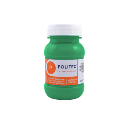 [14172] Pintura Acrilica Politec Verde Claro 100ml No 312 Caja c/6 piezas