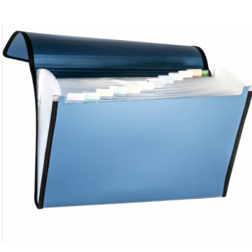 [CO-4302F/C MBE] Archivero Celica Oficio con 13 separadores Cierre con Ligas laterales Color Azul Metálico