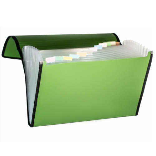 [CO-4302F/C MGN] Archivero Celica Oficio con 13 separadores Cierre con Ligas laterales Color Verde Metálico