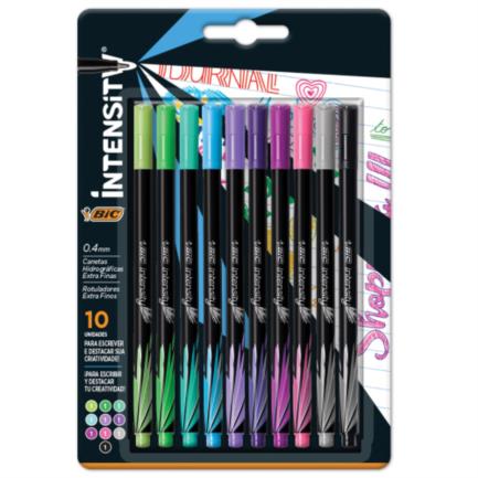 [972977] Rotulador BIC Intensity Extra Fino Colores Surtidos C/10 Pzas