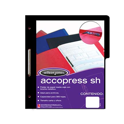 [P0843] Carpeta Acco press m/c oficio negro np C/10