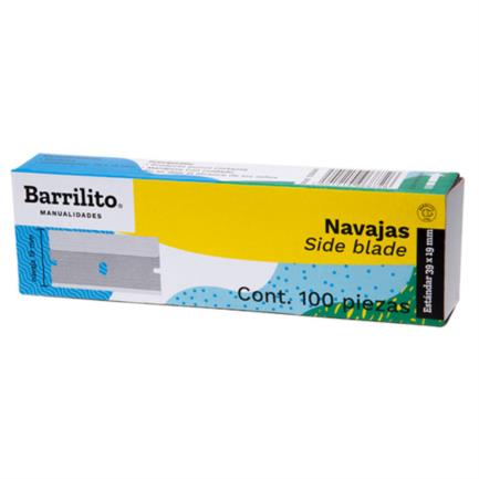 [100NAV] Navajas Barrilito 39x19mm Caja C/100 Pzas