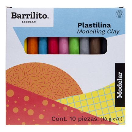 [MX180] Plastilina Barrilito Colores Surtidos 180 g Caja C/10 Barras