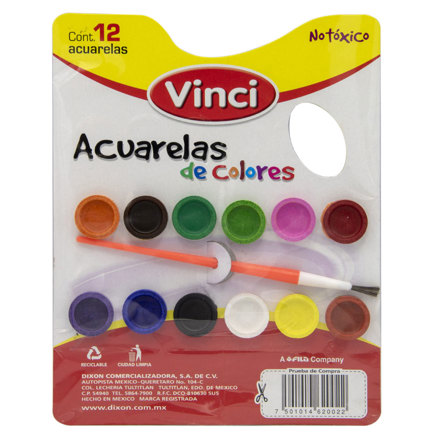 [2497] ACUARELAS VINCI PALETA C/12 PASTILLAS