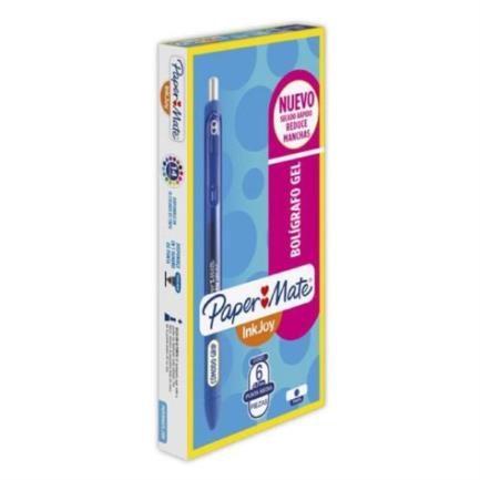 [1997184] Bolígrafo Papermate Gel Kilometrico Retráctil 0.7mm Color Azul C/6 Pzas