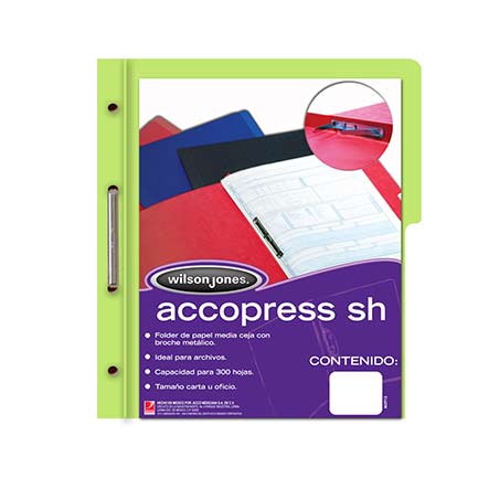 [P4569] CARPETA ACCO PRESS P4569 MC OFICIO VERDE CLARO C/10