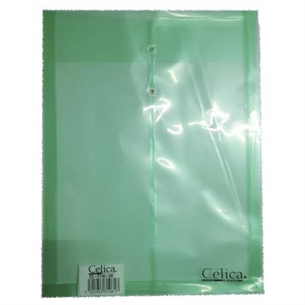 [CO-F118-GN] SOBRE P/DOCUMENTOS CELICA T/CARTA C/HILO VERDE C/12 PIEZAS