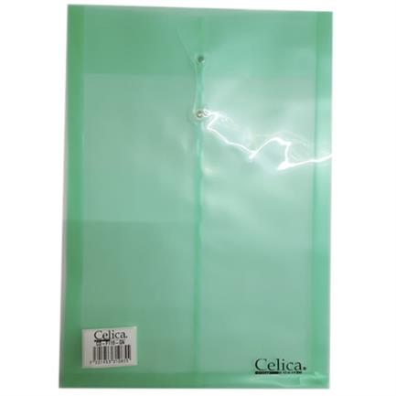 [CO-F119-GN] SOBRE P/DOCUMENTOS CELICA T/OFICIO C/HILO VERDE C/12 PIEZAS