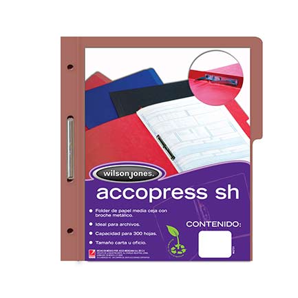 [P4566] Carpeta Acco Press Oficio Caoba C/10