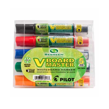 [43820] MARCADOR PILOT P/PIZARRON BLANCO CON 5 PIEZAS SURT.