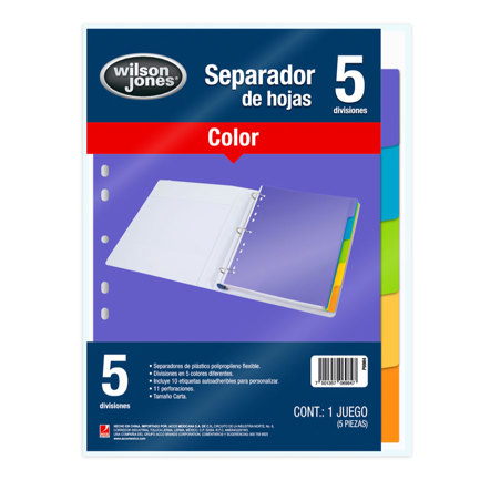 [P6984] SEPARADOR ACCO PLÁSTICO 5 DIVISIONES