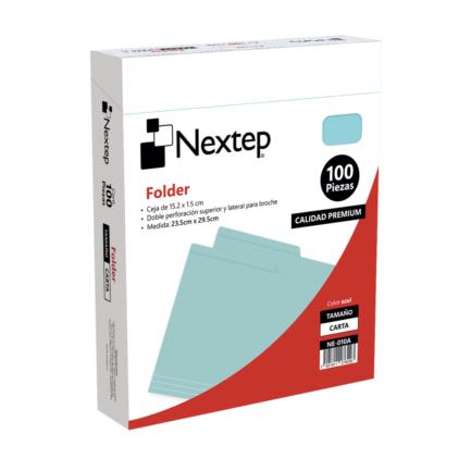 [NE-010A] Folder Economico Nextep Carta Azul c/100